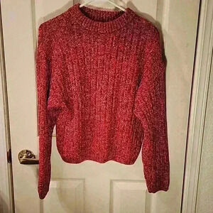 Universal Threads Sweater Cranberry Orange Cabincore Fall Autumn Cozy